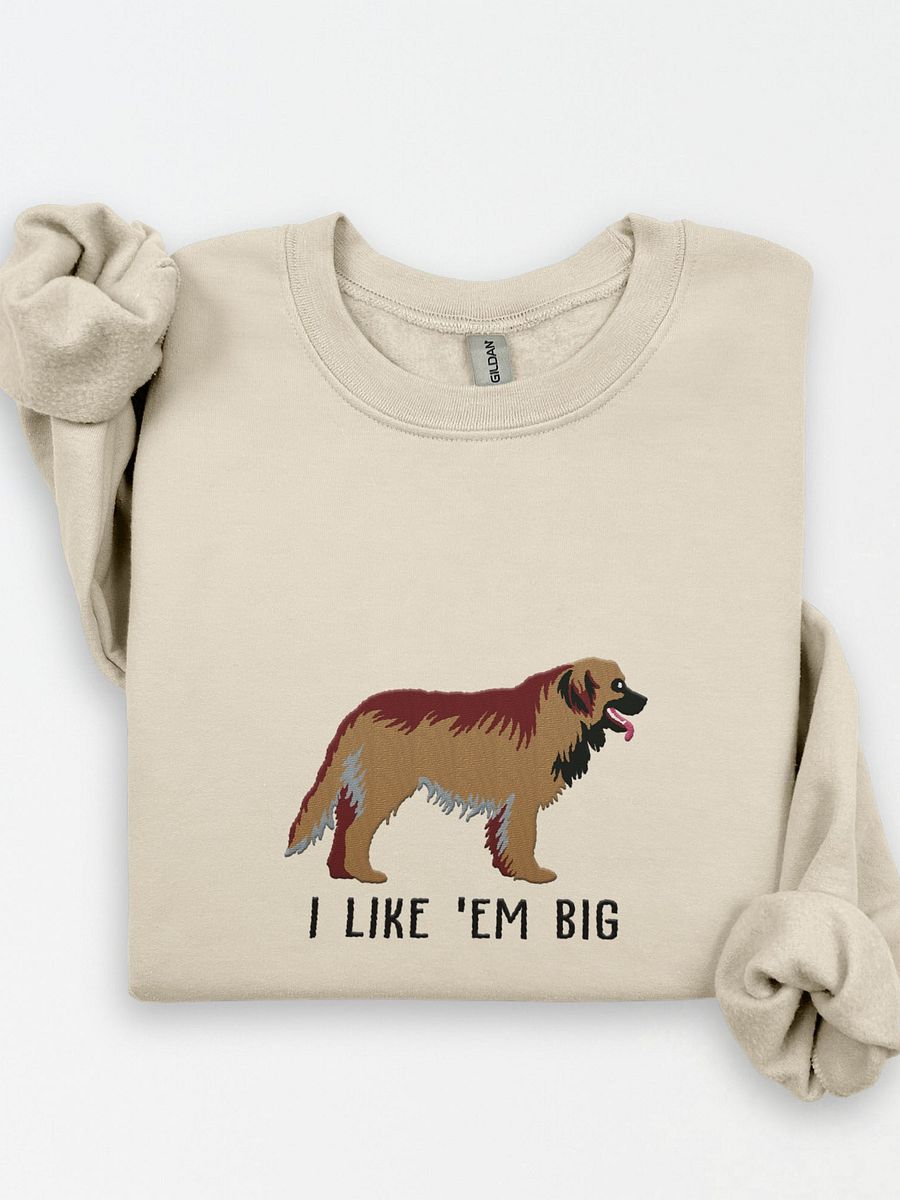 I Like 'Em Big Sweatshirt (Embroidered) of a Leonberger product image (1)