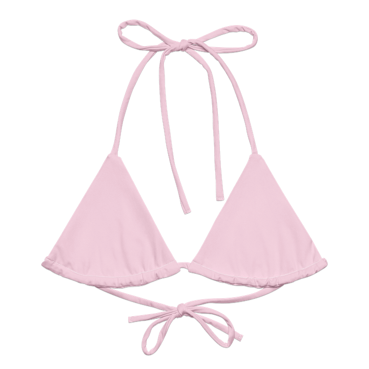 Baby Pink Solid Color String Bikini Top product image (1)