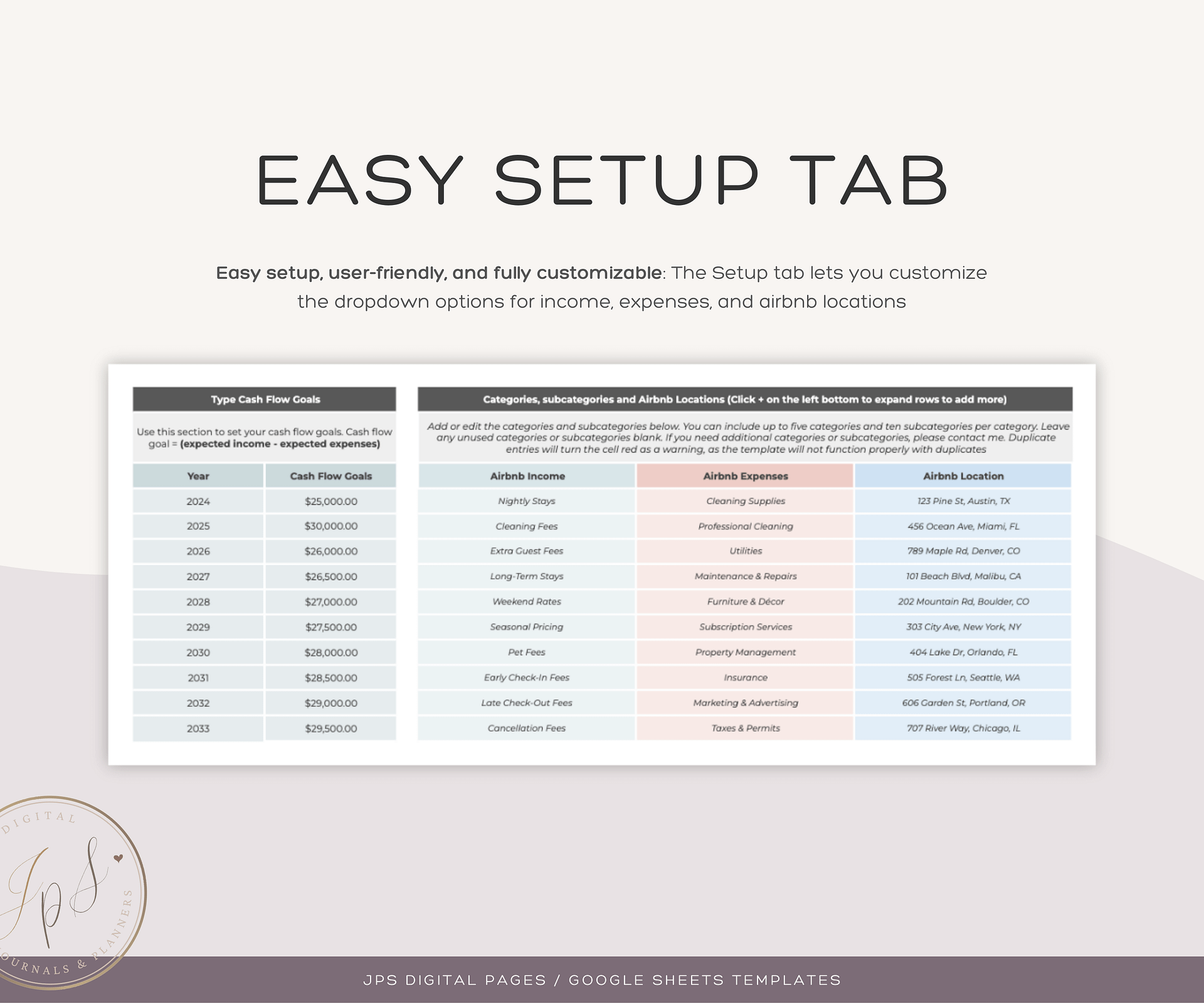 Airbnb Income and Expense Tracker Template | Google Sheets Template product image (3)