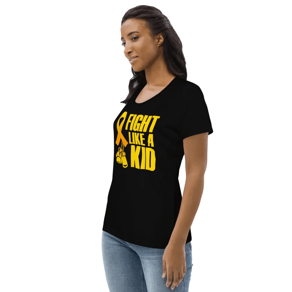 Fight Like A Kid Childhood cancer Awareness Women's Fitted product image (3)