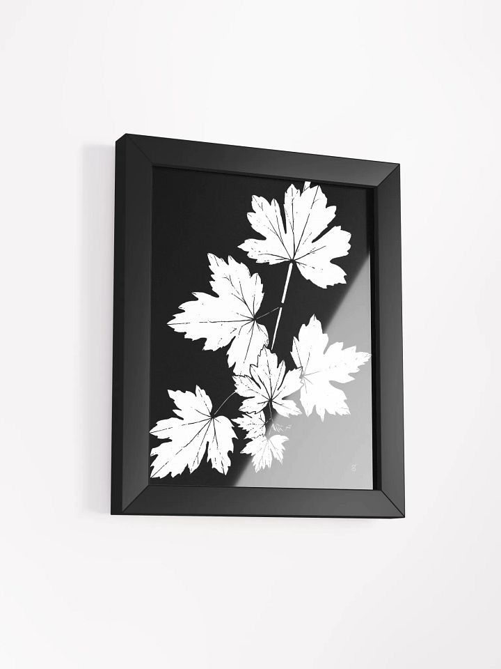 Monochrome Maple Leaves Framed Poster. -Grape Leaves Dark product image (5)