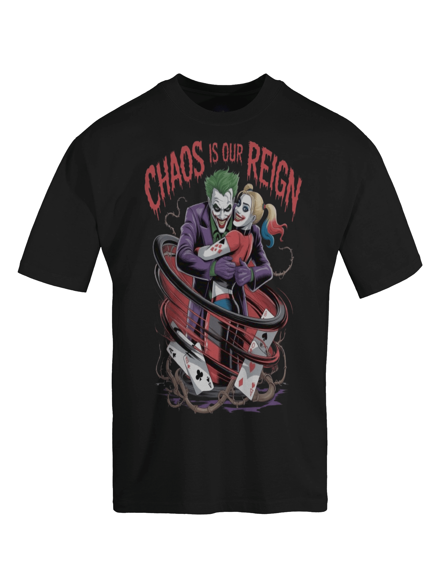 Joker & Harley Quinn 'Chaos is Our Reign' Oversized Faded T-Shirt product image (1)
