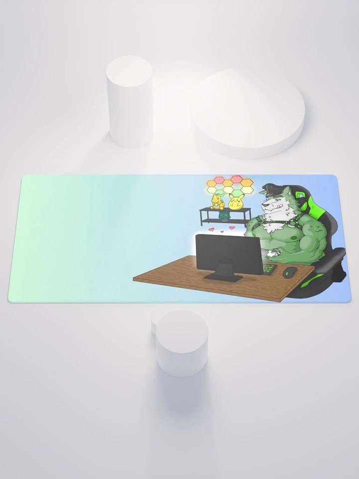 Cozy Wolf Dad Gaming Mouse Pad (Sky Blue / Right) product image (1)