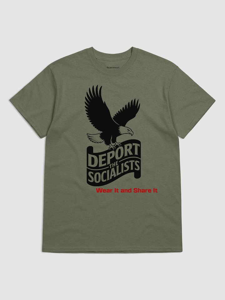 Deport The Socialists Bold Statement Tee (C) - Black & Red Ink product image (1)