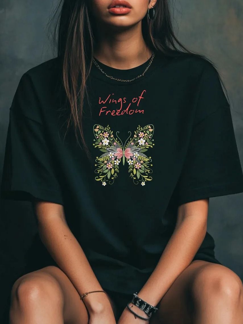 Floral Butterfly Embroidery Design, Machine Embroidery File Insects, Nature Garden Wings Pattern, Butterfly Pattern, Instant Download PES product image (2)