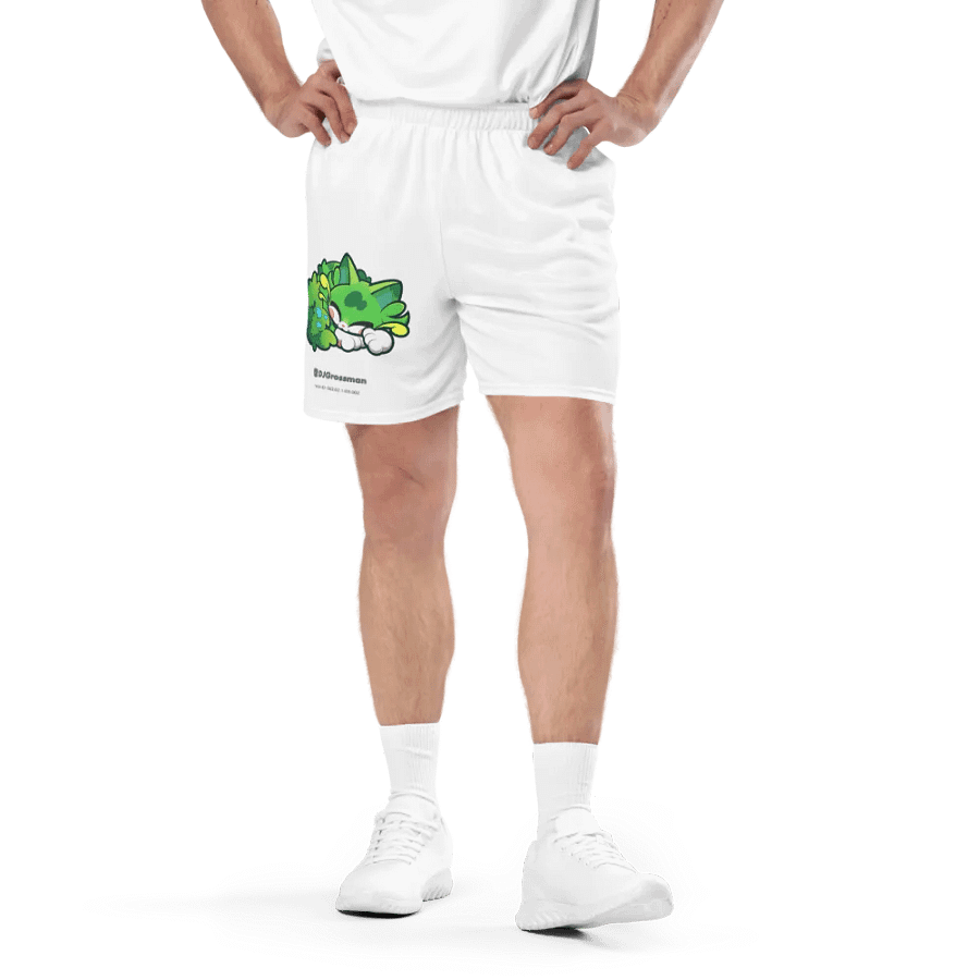 Sleeping Chloe • All-Over Print Recycled Unisex Mesh Shorts (White) product image (10)