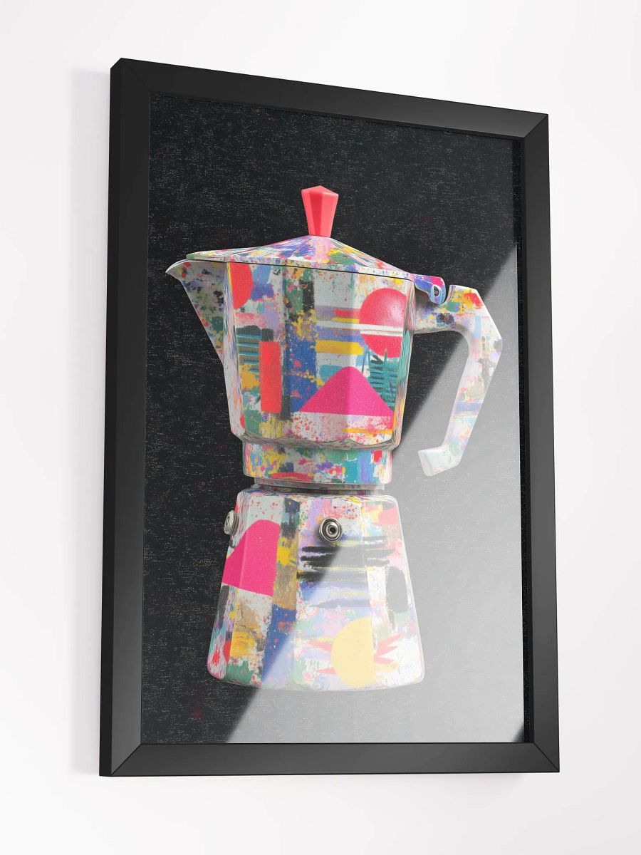 Coffee moka Pot Vibrant Matte Poster in Ayous Wood Frame product image (6)