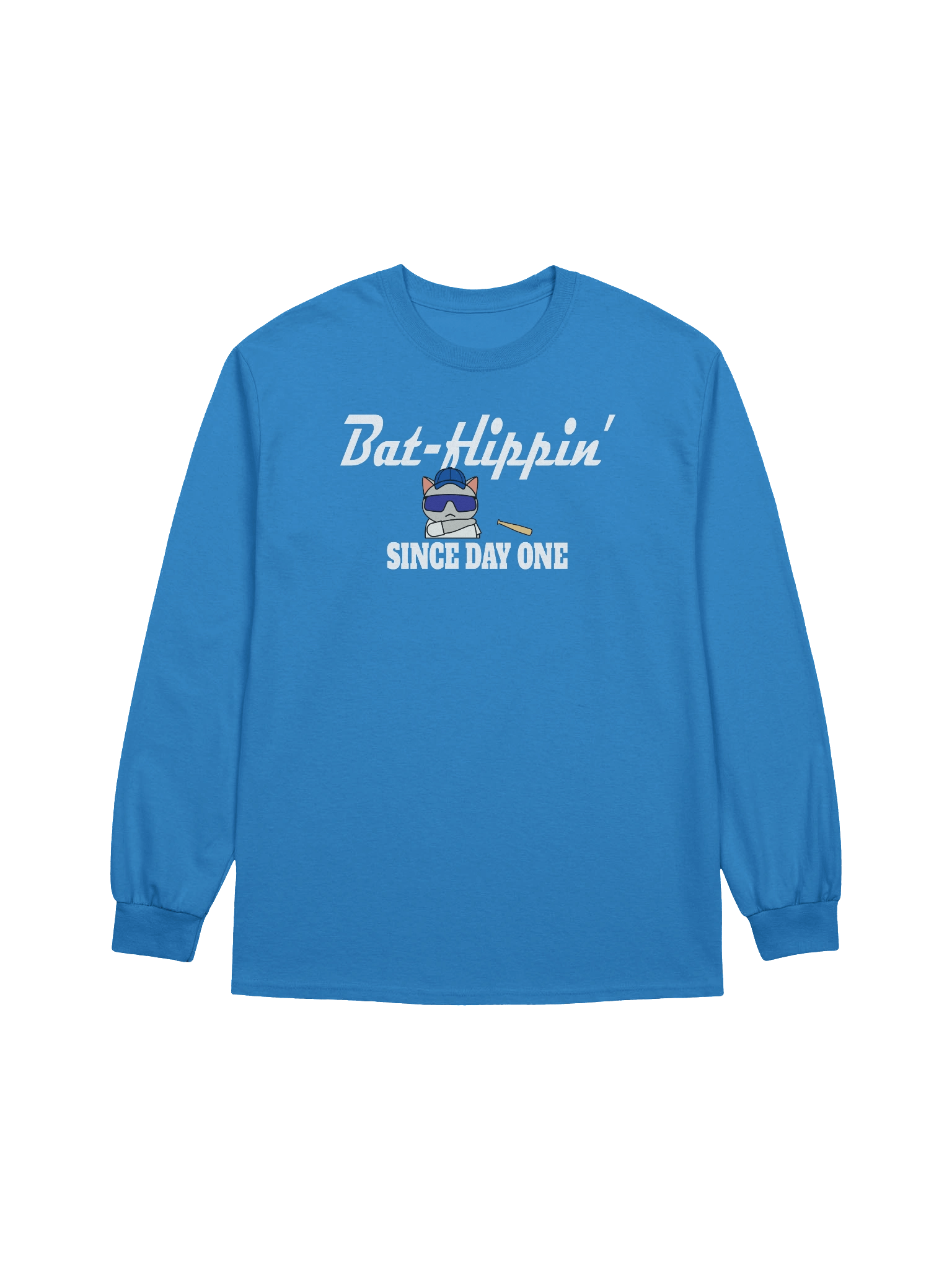 Baseball Cat (Bat-flippin' Since Day One) - Unisex Adult Long Sleeve T-shirt product image (1)