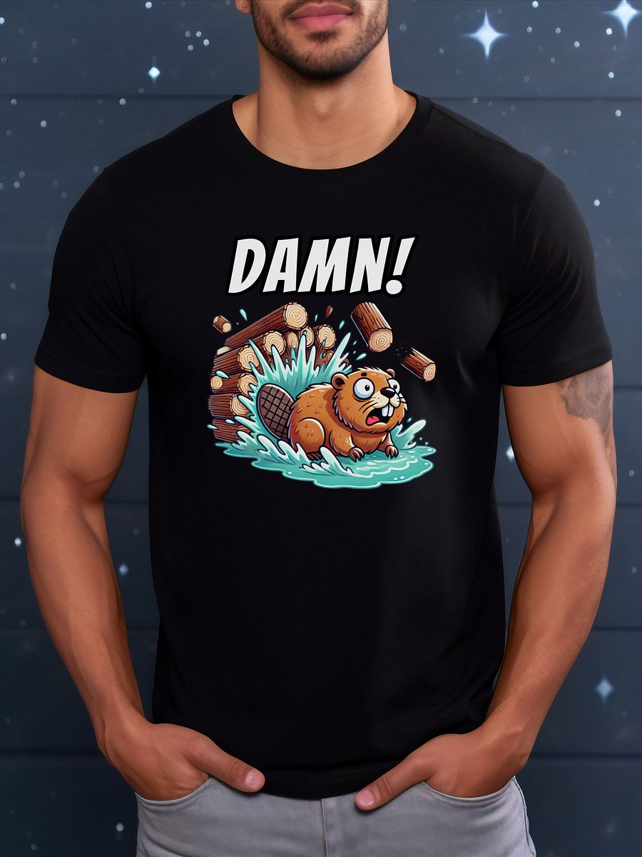 DAMN! - Bad Luck Beaver - Funny Meme T-Shirt - Bella Canvas 3001 Unisex Staple T-Shirt product image (1)
