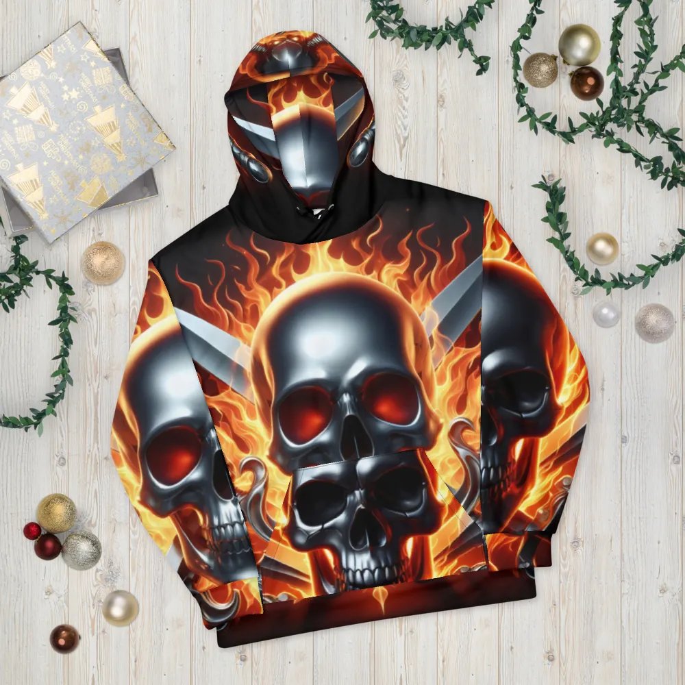 Fiery Skull Swords - Unisex Skull Hoodie #24 product image (10)