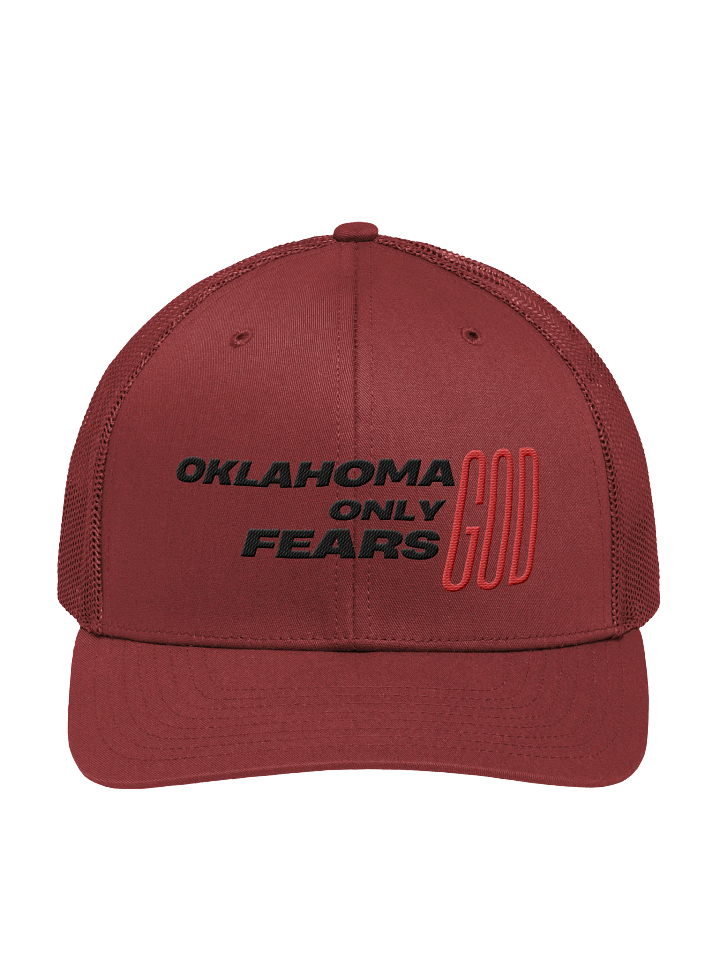 'OKLAHOMA ONLY FEARS GOD' snapback trucker product image (1)