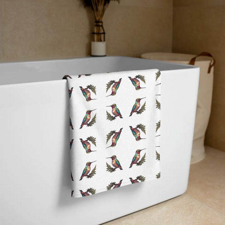 Whimsical Hummingbird Delight Beach/Bath Towel product image (1)