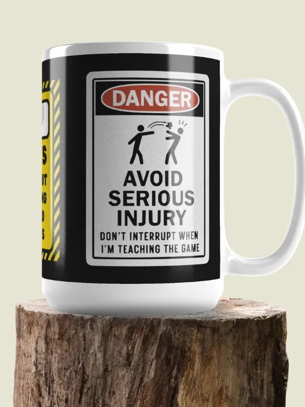 Funny Warning Sign Mug for Board Gamers - 15 ounce product image (1)
