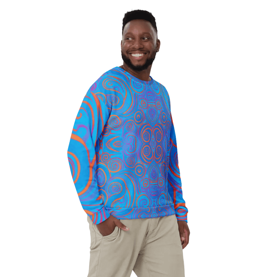 Funky Blue Dreams Liquid Tie-Dye Sweatshirt product image (9)