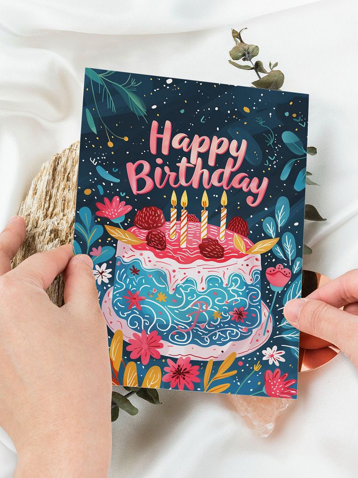 Colorful Birthday Cake Greeting Card product image (2)