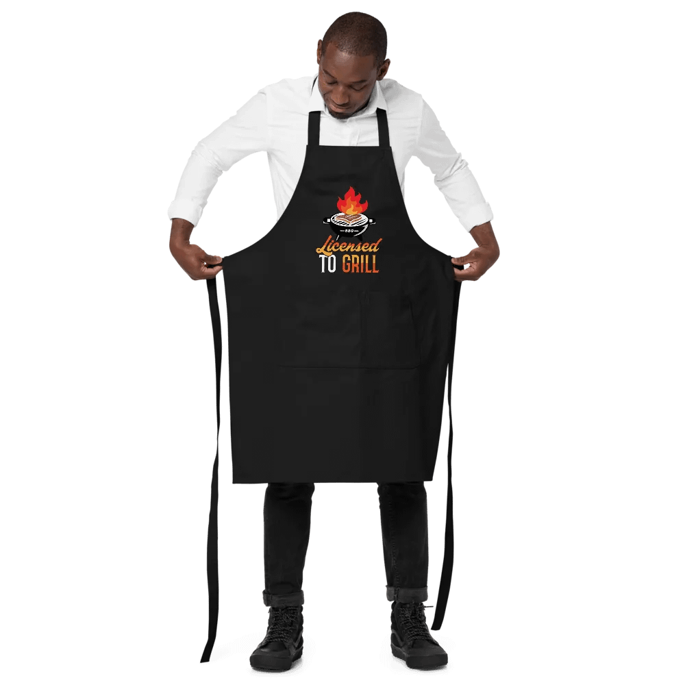 License To Grill-Apron Orange Lettering product image (3)