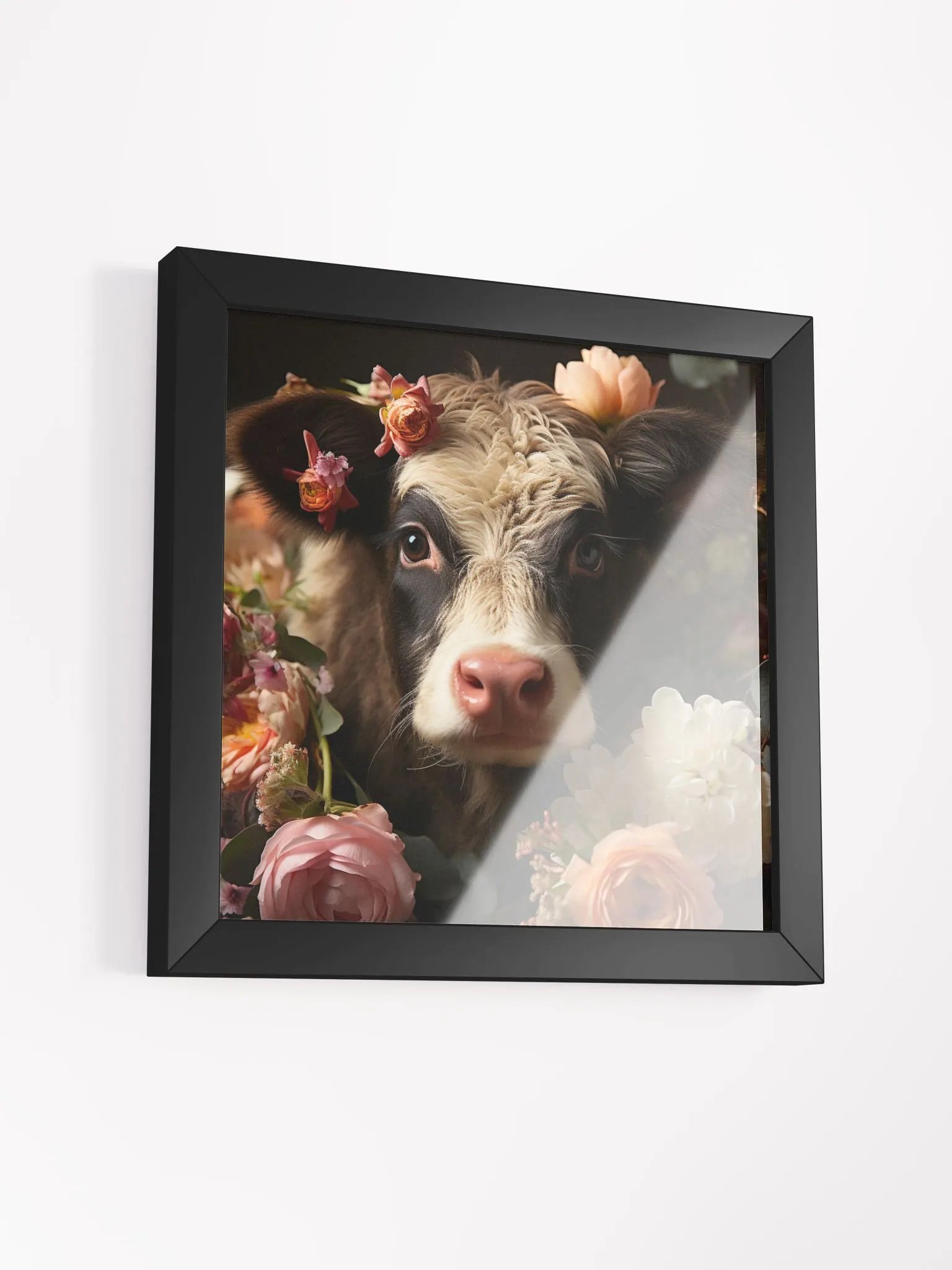 Cow In a Field of Flowers Farm Animal Wall Art product image (2)