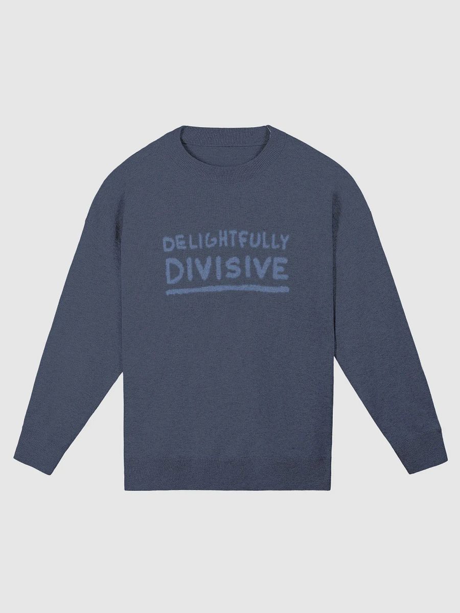 DELIGHTFULLY DIVISIVE (duotone dark blue design) relaxed knitwear crewneck product image (5)