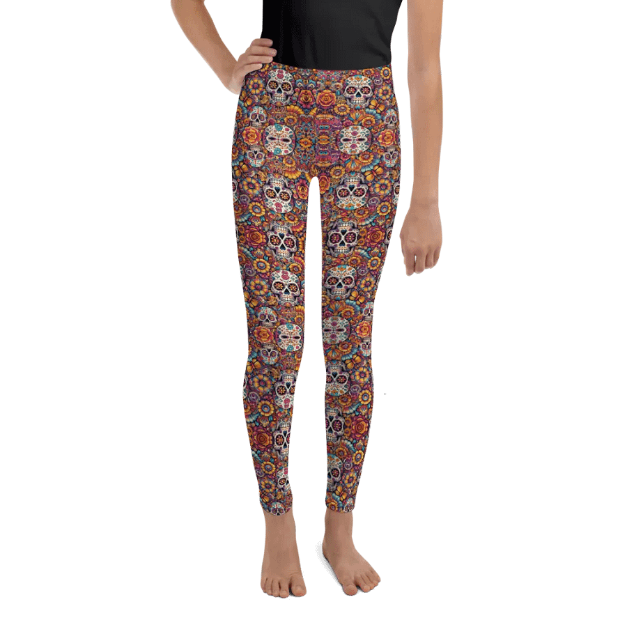 Fiesta Skulls Youth Leggings product image (7)