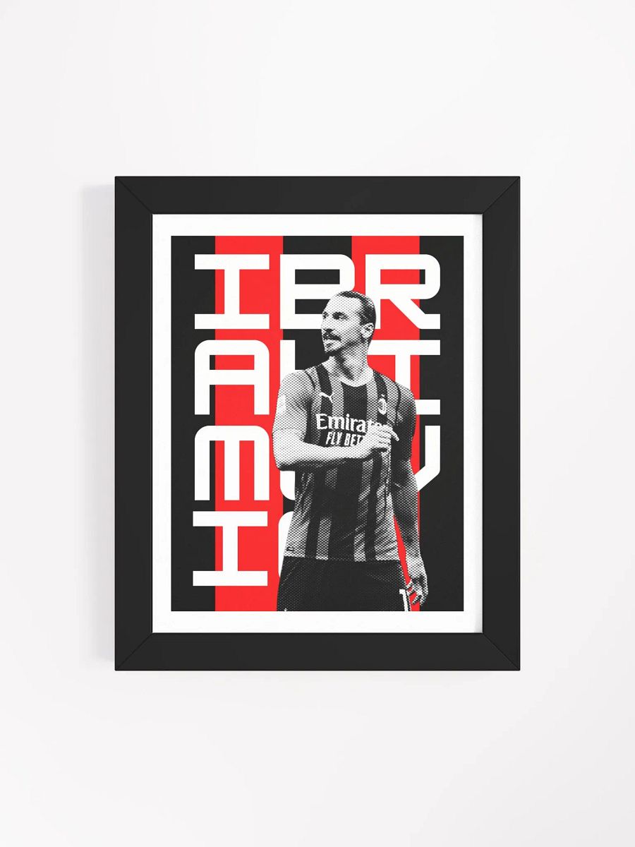 Zlatan Ibrahimović BW AC Milan Name Art Framed Print product image (4)