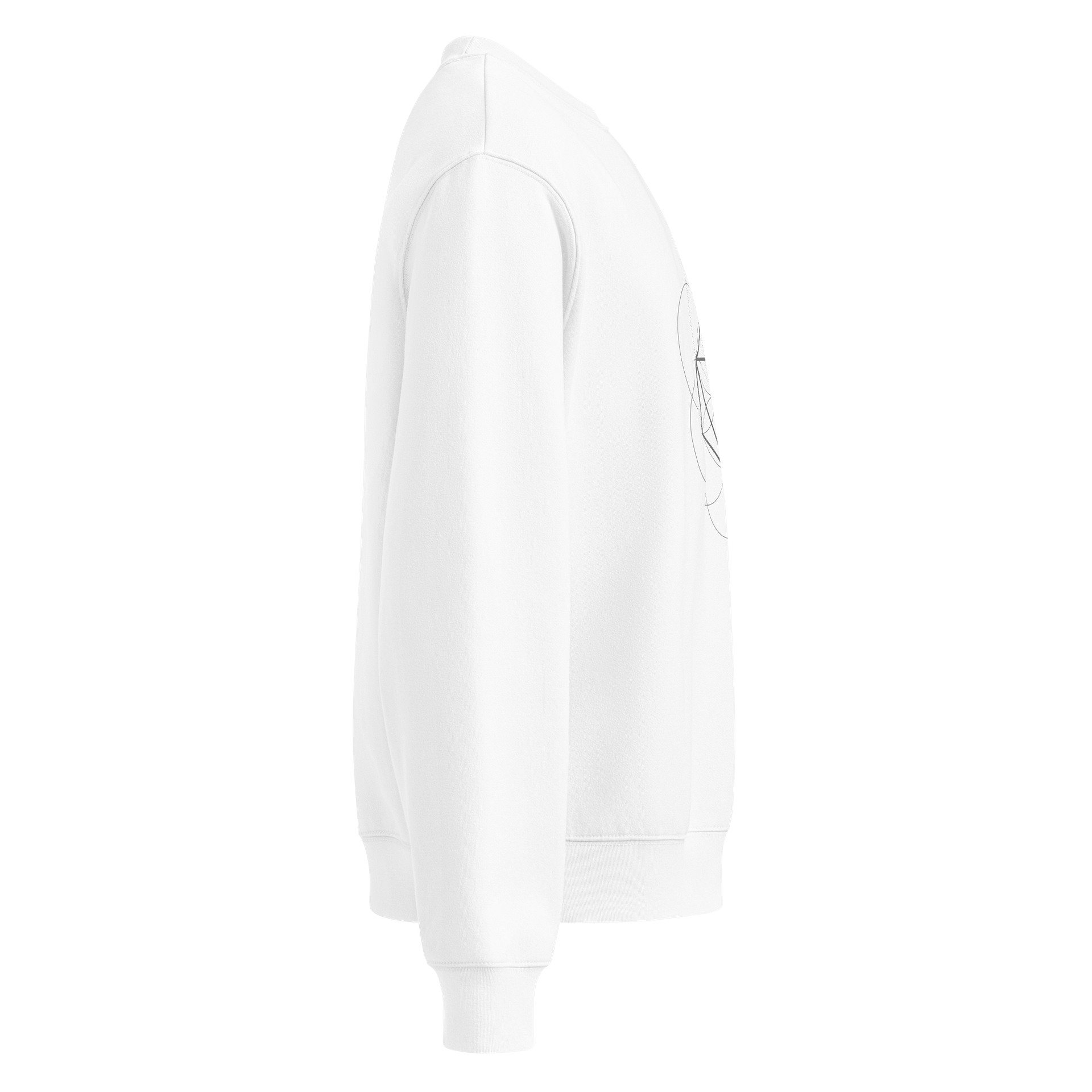 White Sweater – Grey Octahedron (Centered Front & Upper Back Print) product image (4)