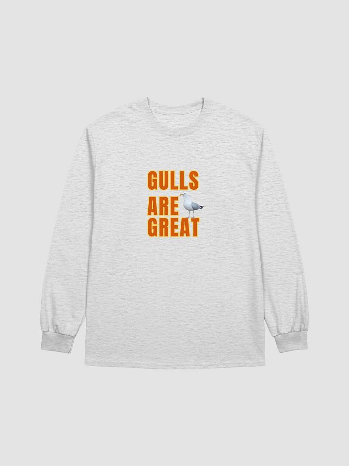 GULLS ARE GREAT Long Sleeve T-shirt with Orange Text product image (1)