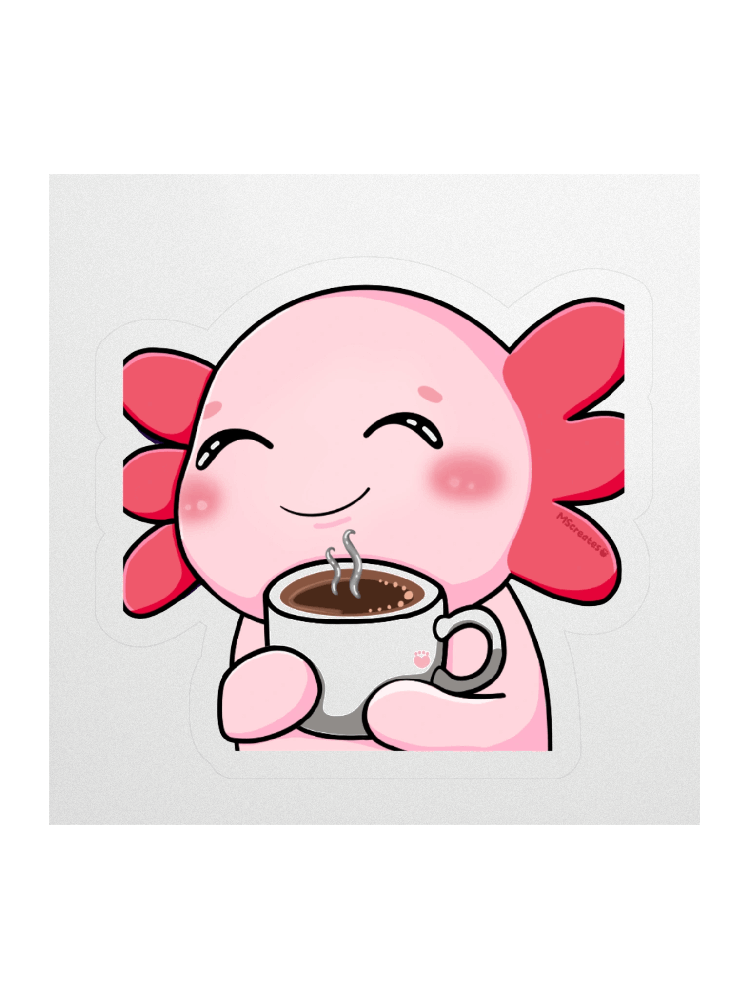 Mmm Coffee Axolotl Sticker product image (1)