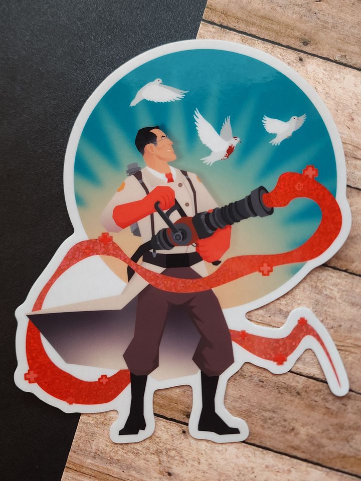Team Fortress 2 Medic Glitter Sticker product image (1)
