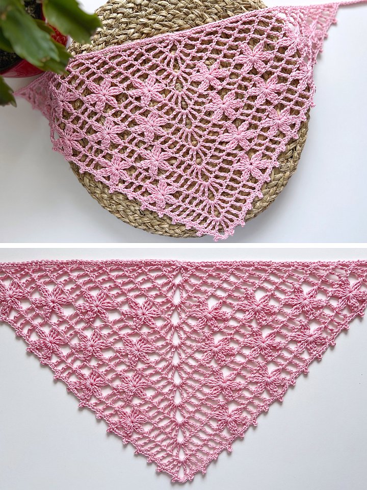Crochet Pattern: Floral Mesh Bandana product image (2)