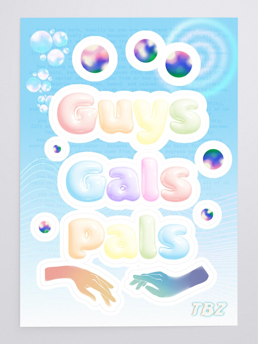 Guys Gals Pals Bubble Pride Sticker Sheet product image (3)