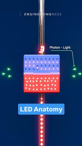 Inside an LED 💡 A fast look at its internal structure, from substrate to active region, how electrons and holes meet, and how...
