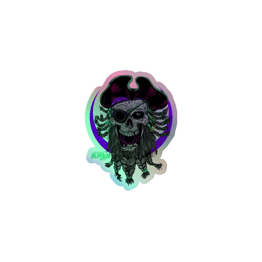 Synth-Pirate Hand Drawn Holofoil Sticker product image (1)