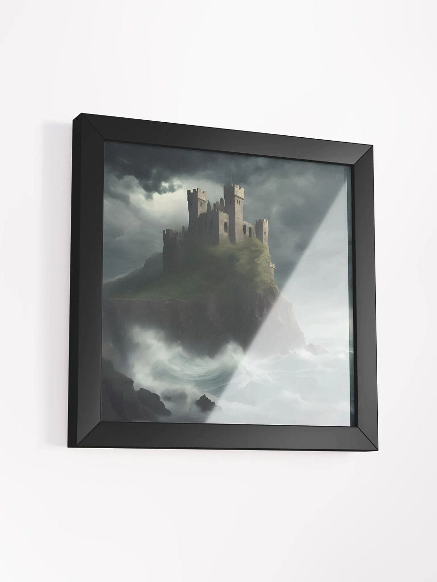 Clifftop Citadel Matte Poster (An illustration of Castle at the top of mountain in island Sea view) product image (9)