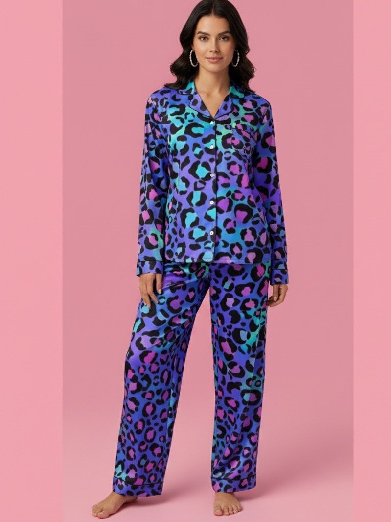 Leopard Neon Long-Sleeve Pajama Top product image (2)