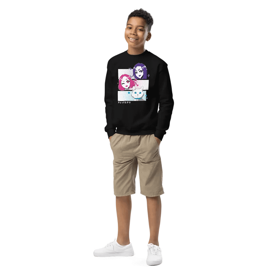 Alex y Tely Youth Anime Sweatshirt product image (2)