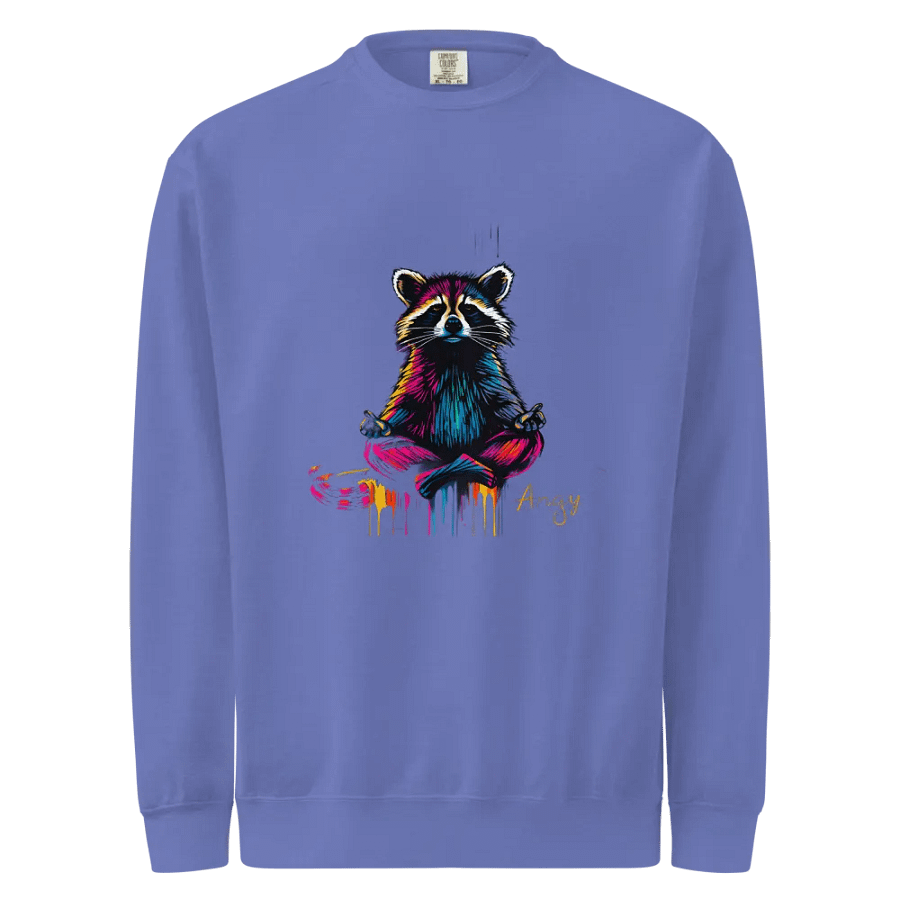 Zen Raccoon Meditative Sweatshirt product image (1)