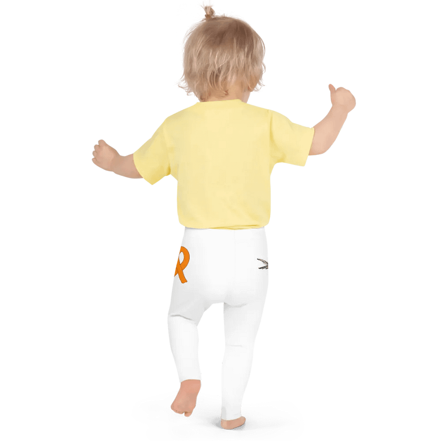 White HApex Gear White Logo Cancer Awareness Orange Ribbon. Black Kids Leggings product image (4)