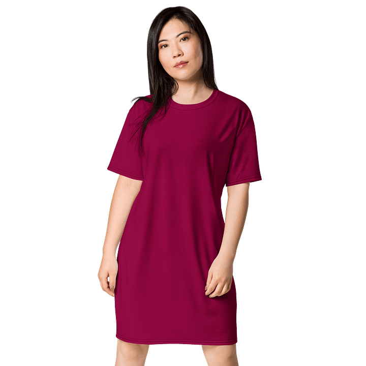 Oversized T-Shirt Dress - Deep Burgundy 2, Sizes 2XS-6XL product image (1)