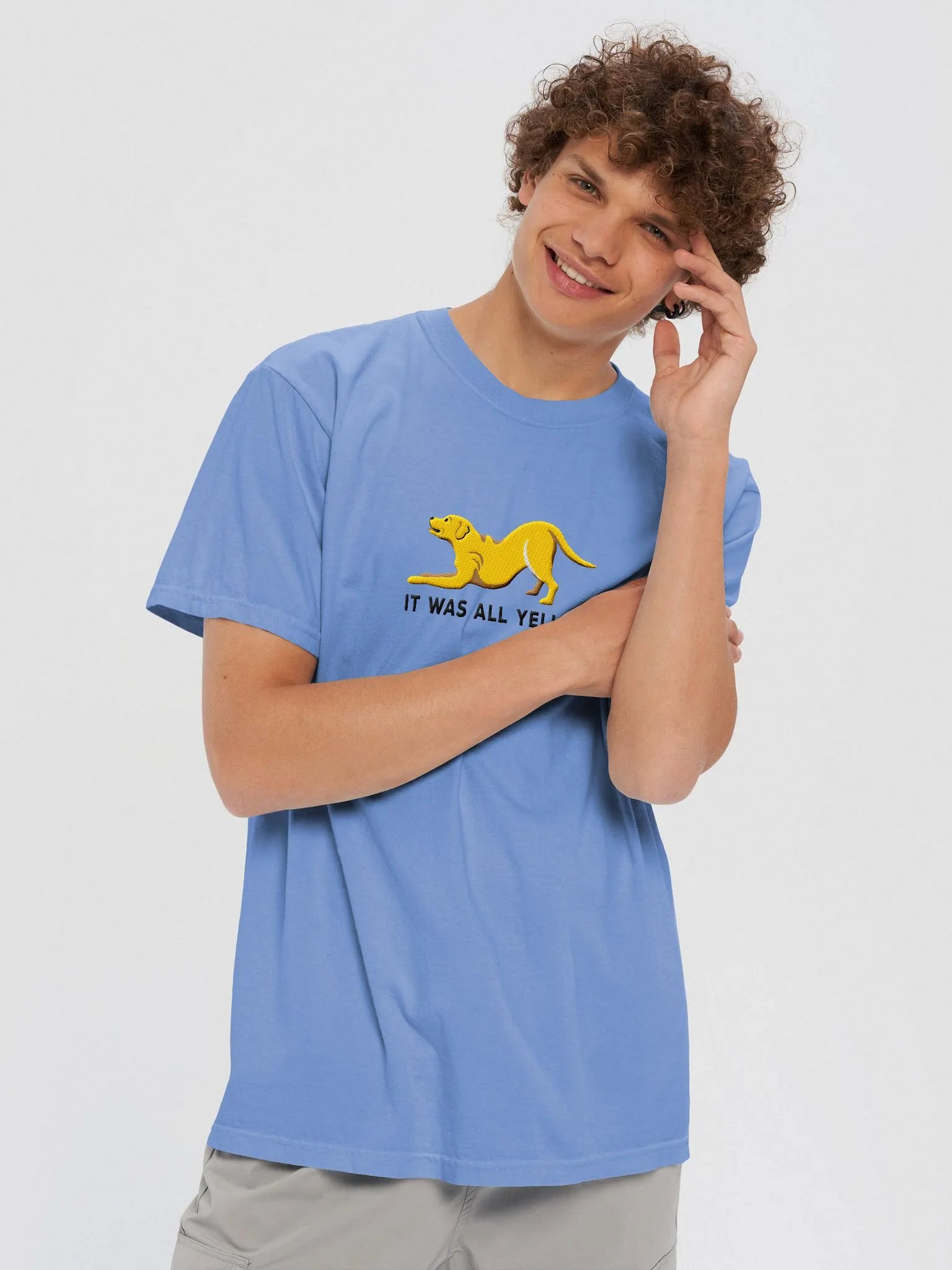 It Was All Yellow T-Shirt(Embroidered) of a Labrador Retriever(Yellow) product image (6)