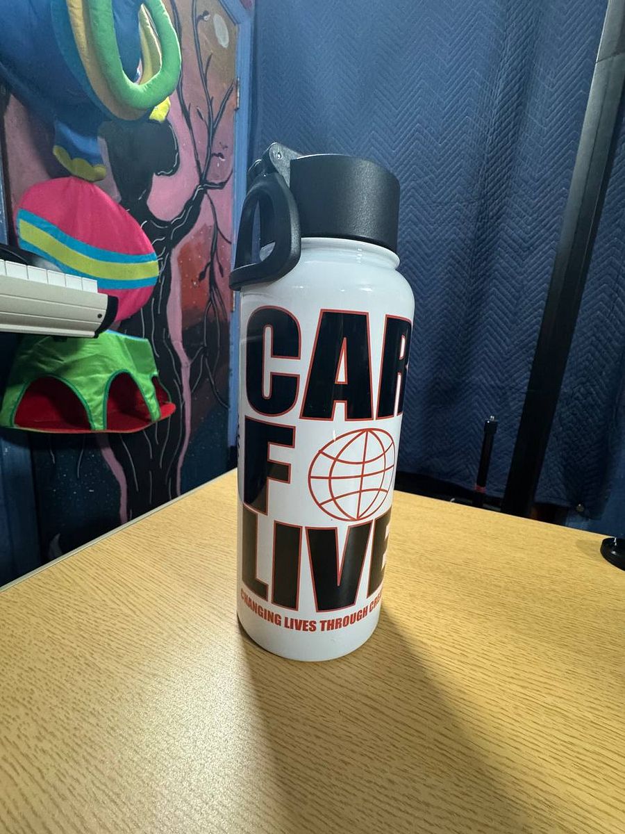 Care 4 Lives Stainless Steel Water Bottle with a Straw product image (1)