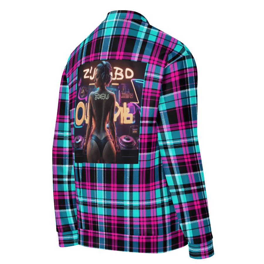 Vibrant Checkered Chaos Bomber Jacket product image (1)
