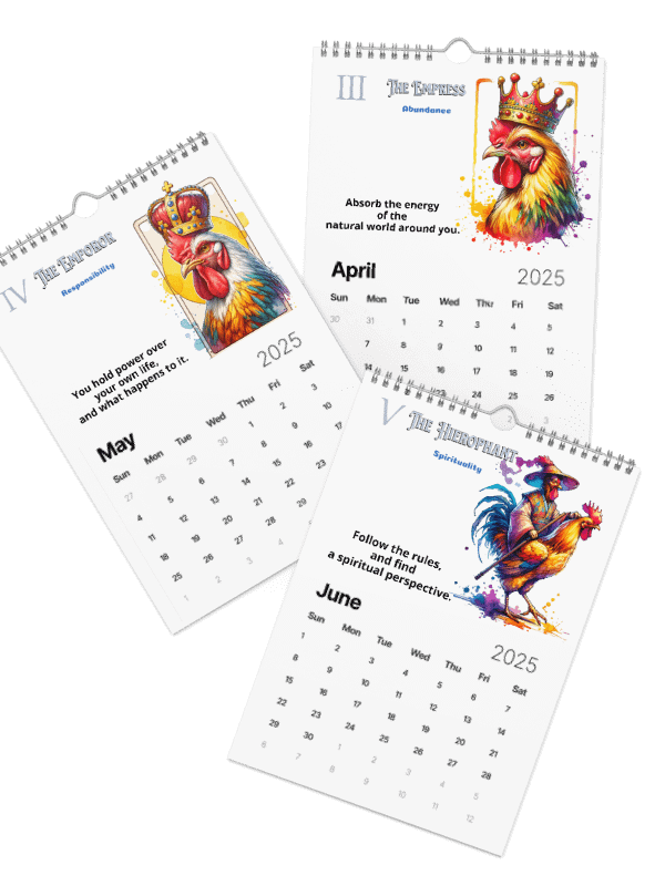 Chicken Tarot Inspiration 12 Month Wall Calendar product image (3)