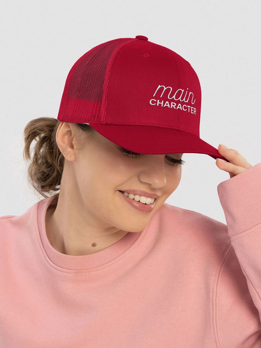 main CHARACTER Trucker Snapback - white text product image (3)