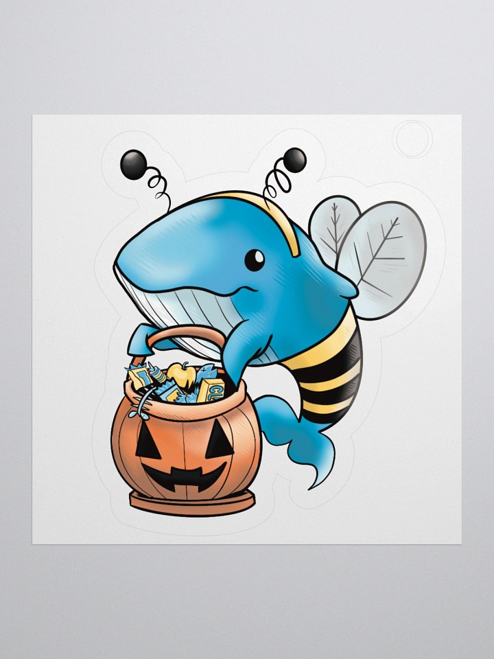 Bumble Bee Blue Whale Sticker product image (2)