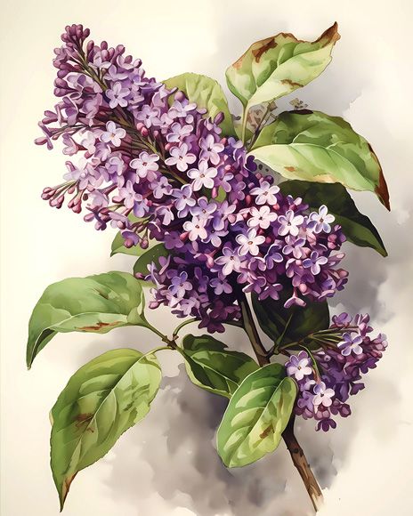Springtime Lilac Bloom Poster: Classic Botanical Art for Nature-Inspired Decor Matte Poster product image (1)