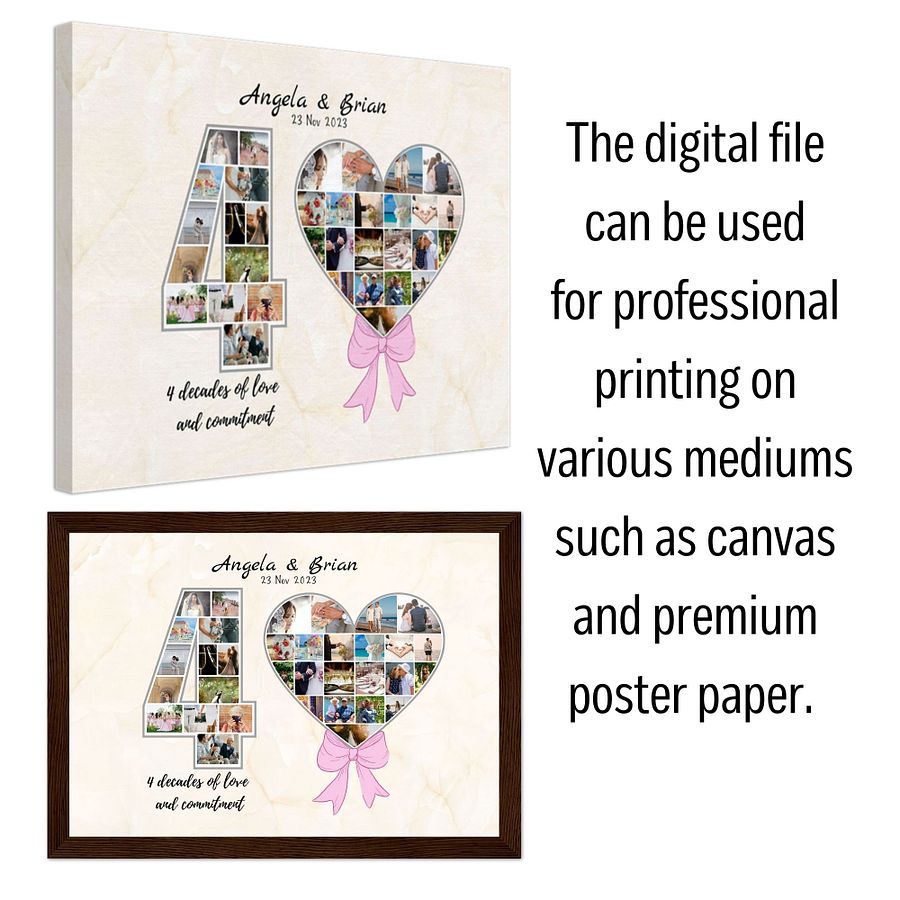 40 Year Wedding Anniversary Photo Collage Canva Template product image (5)