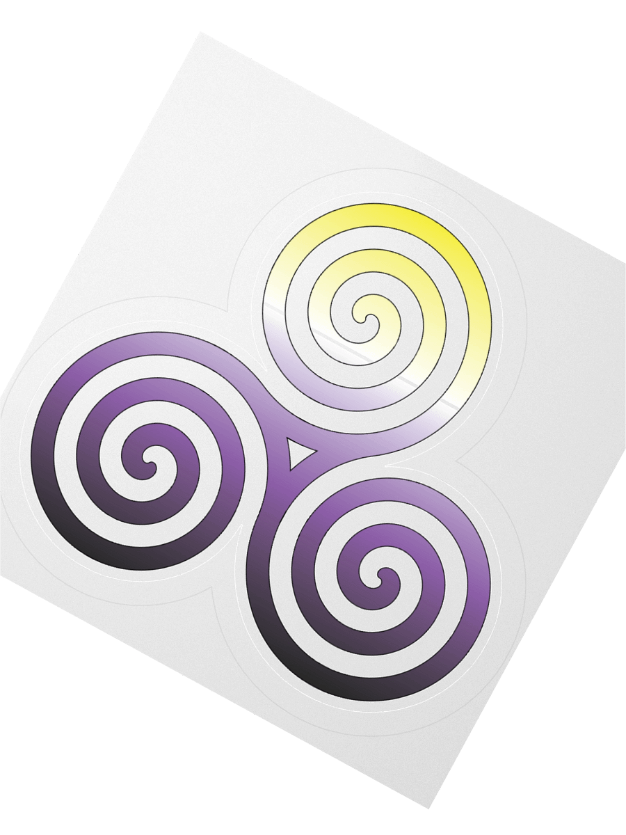 Non-binary Pride Gradient Celtic Triskelion Sticker product image (4)
