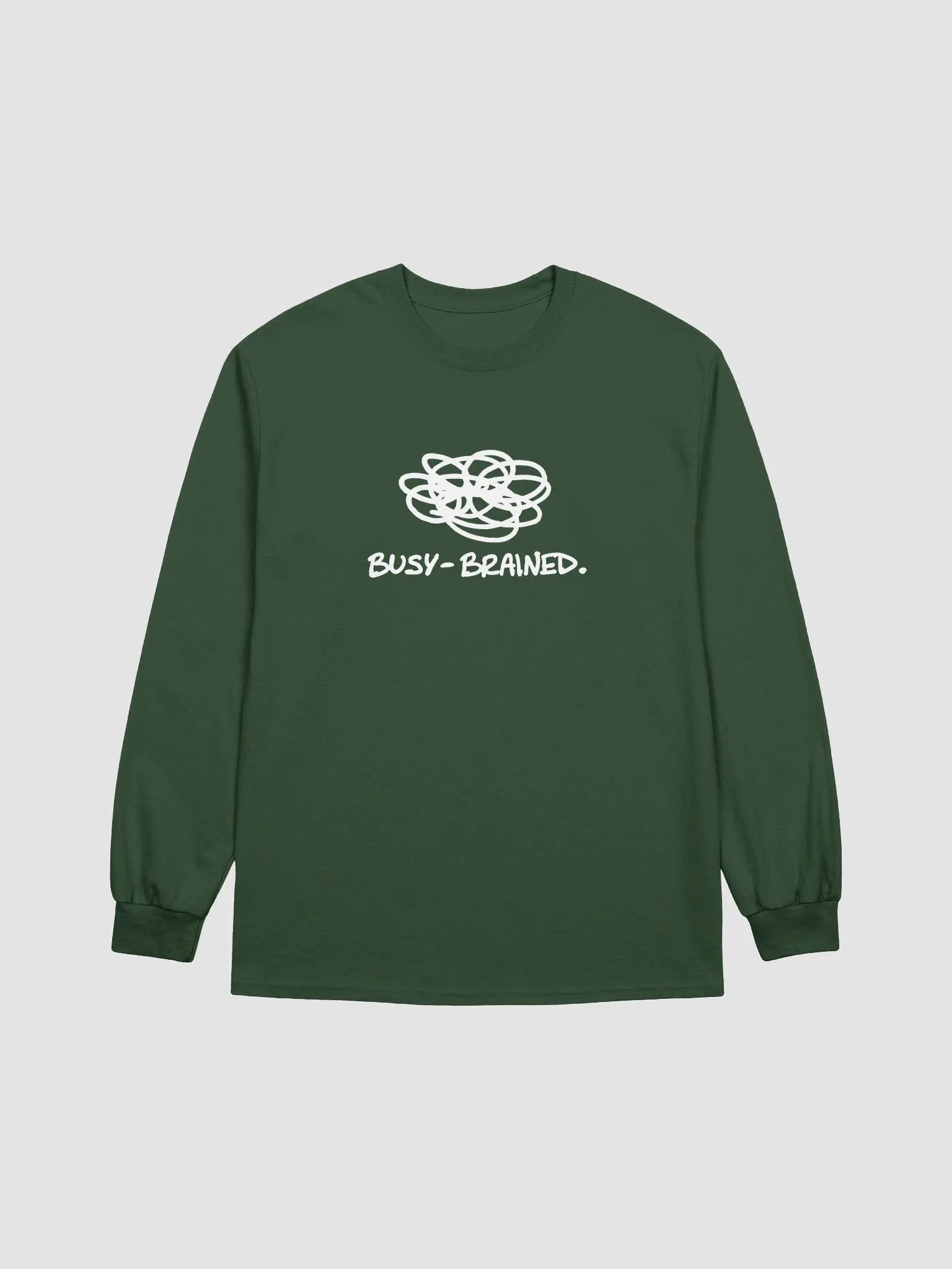 BUSY-BRAINED (white design) printed cotton long sleeve product image (2)