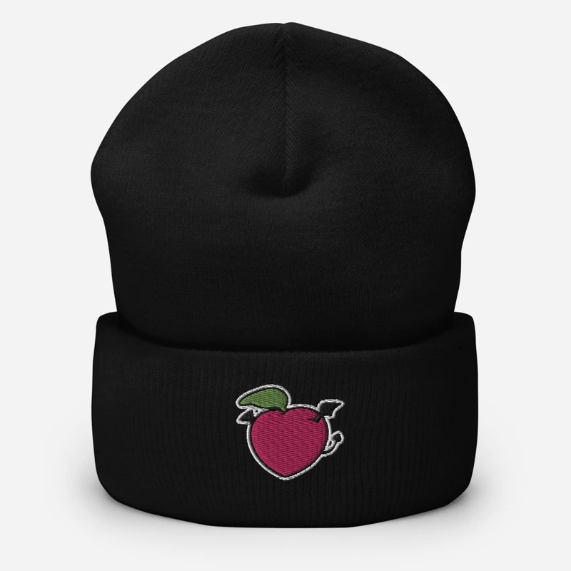 Peach Embroidered Cuffed Beanie product image (1)