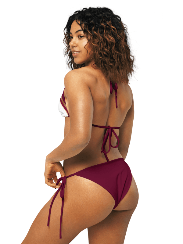 Low Rise Cheeky String Bikini, Maroon Bottoms product image (4)